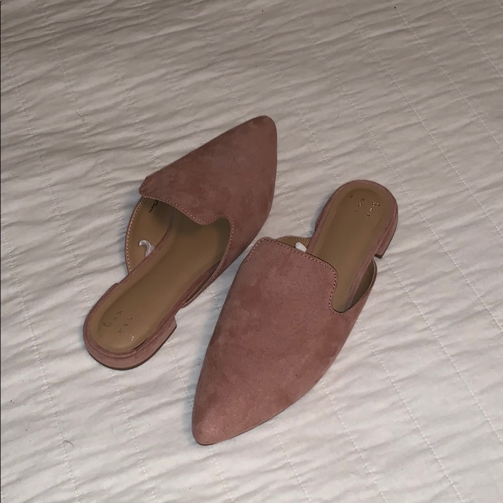 Suede open back loafers